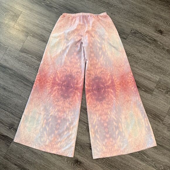 ALEXIS Pink Starburst Palazzo Wide Leg Pull On Pant - Picture 7 of 7